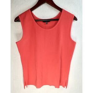 Ming Wang Scoop Neck Knit Tank Red Medium